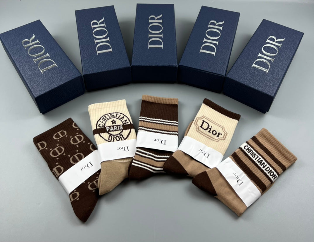 Dior Cotton Socks - 5-Pair Pack