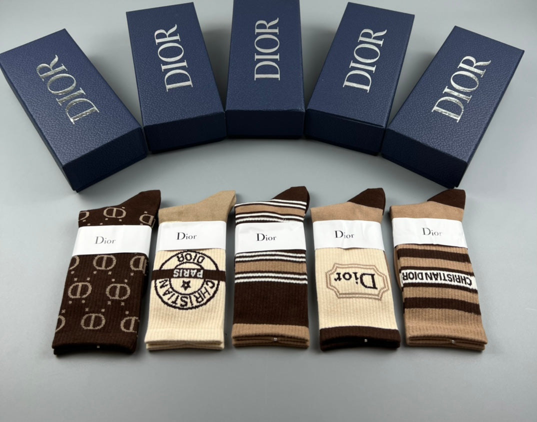 Dior Cotton Crew Socks - 5-Pair Pack