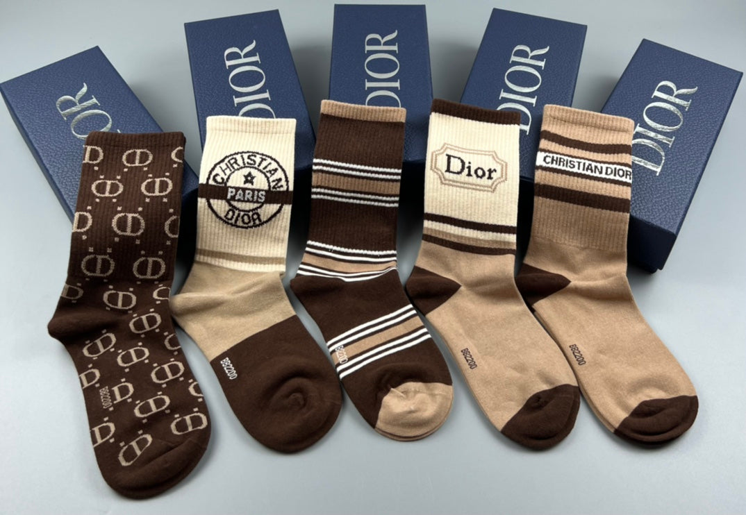 Dior Cotton Crew Socks - 5-Pair Pack