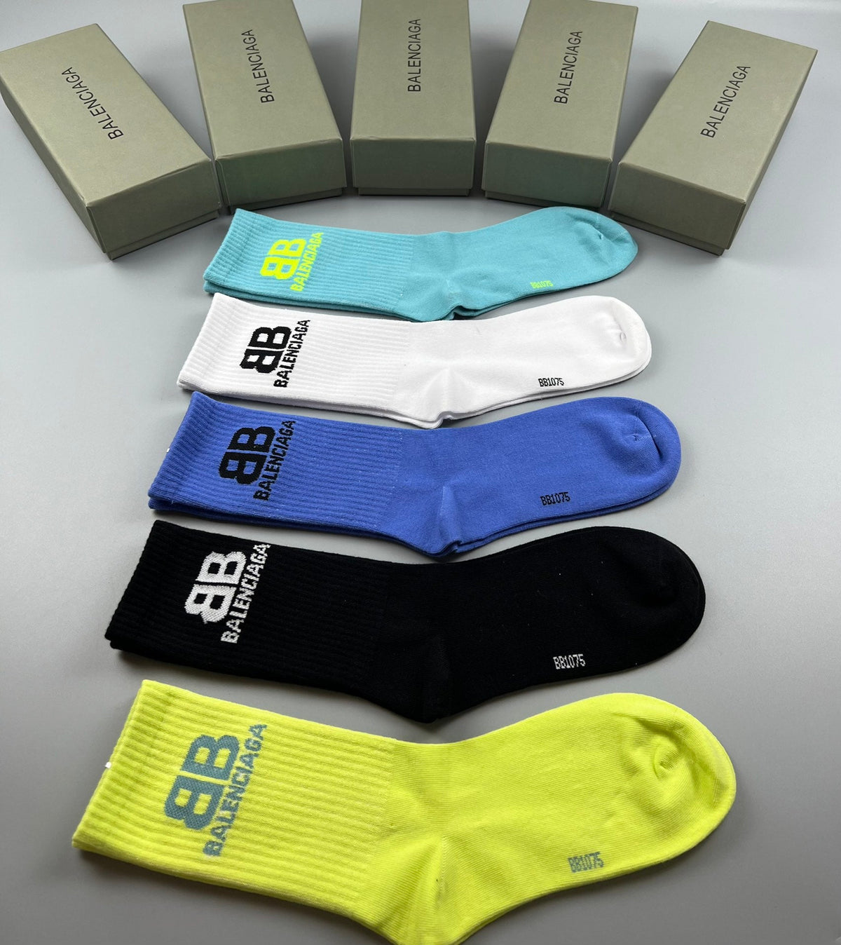 Balenciaga Bold Wordmarks Crew Socks - 5-Pair Set