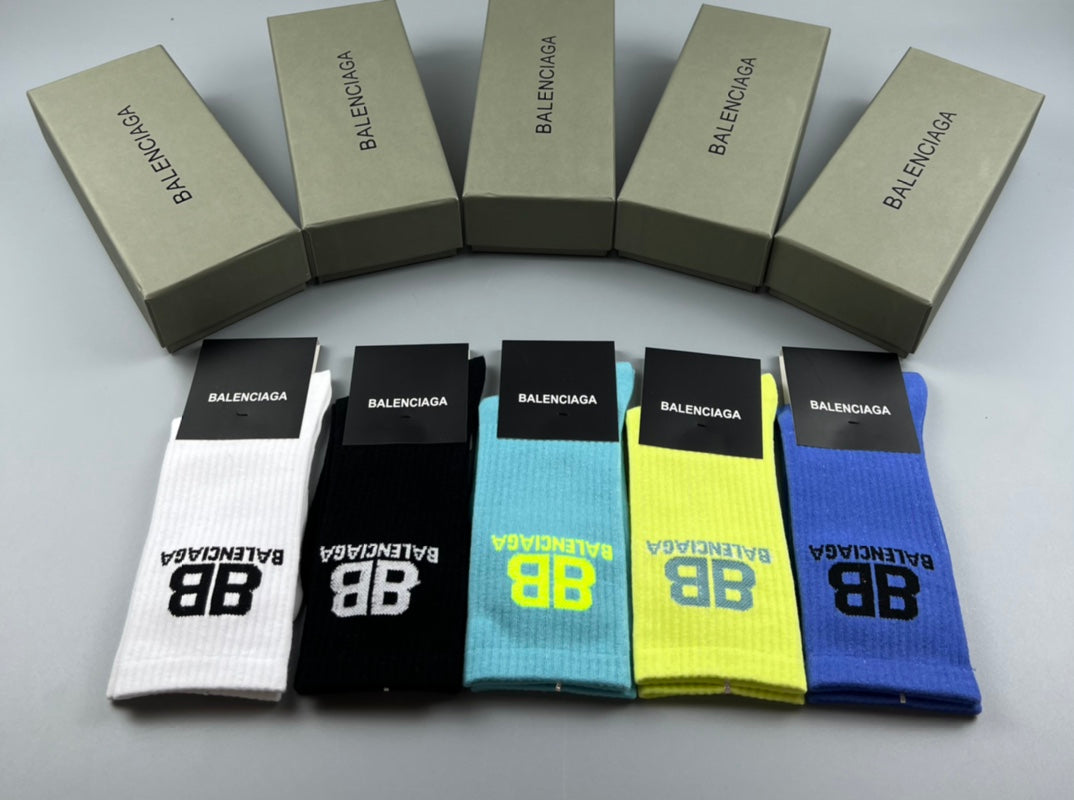 Balenciaga Crew Socks - 5-Pair Pack
