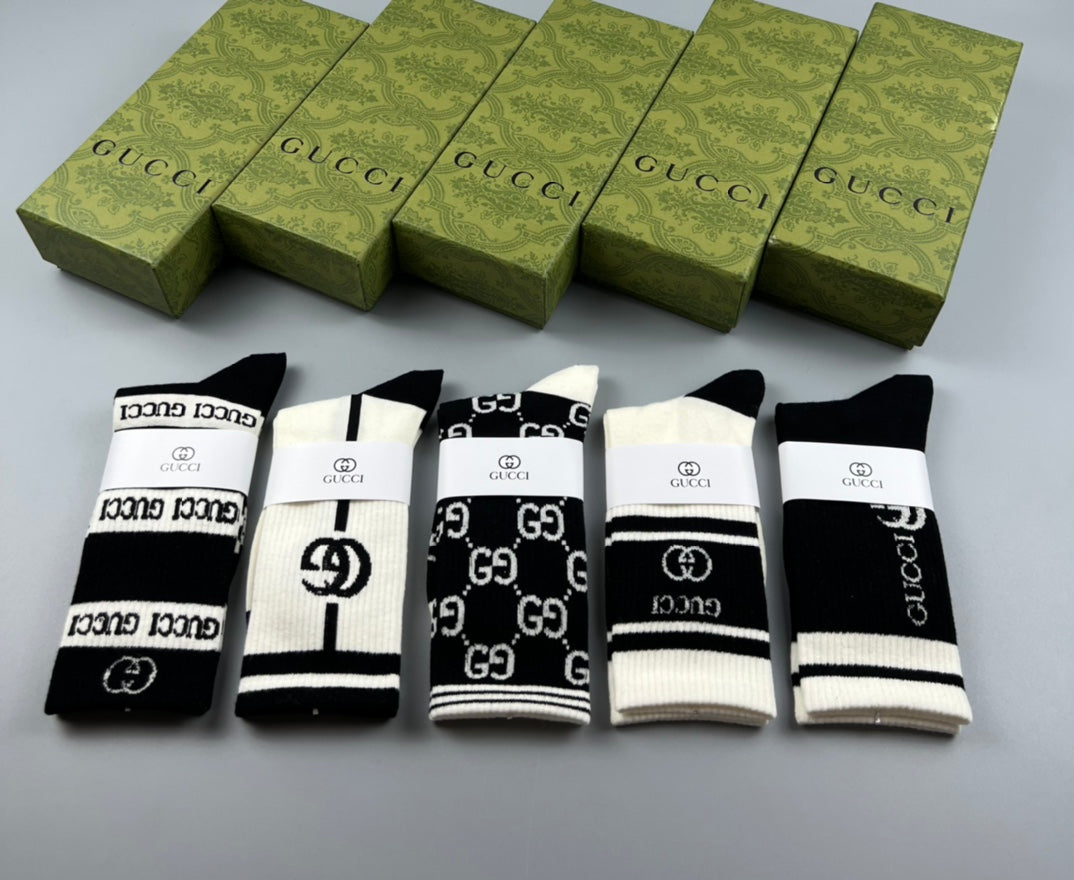 Gucci Cotton Crew Socks - 5-Pair Pack