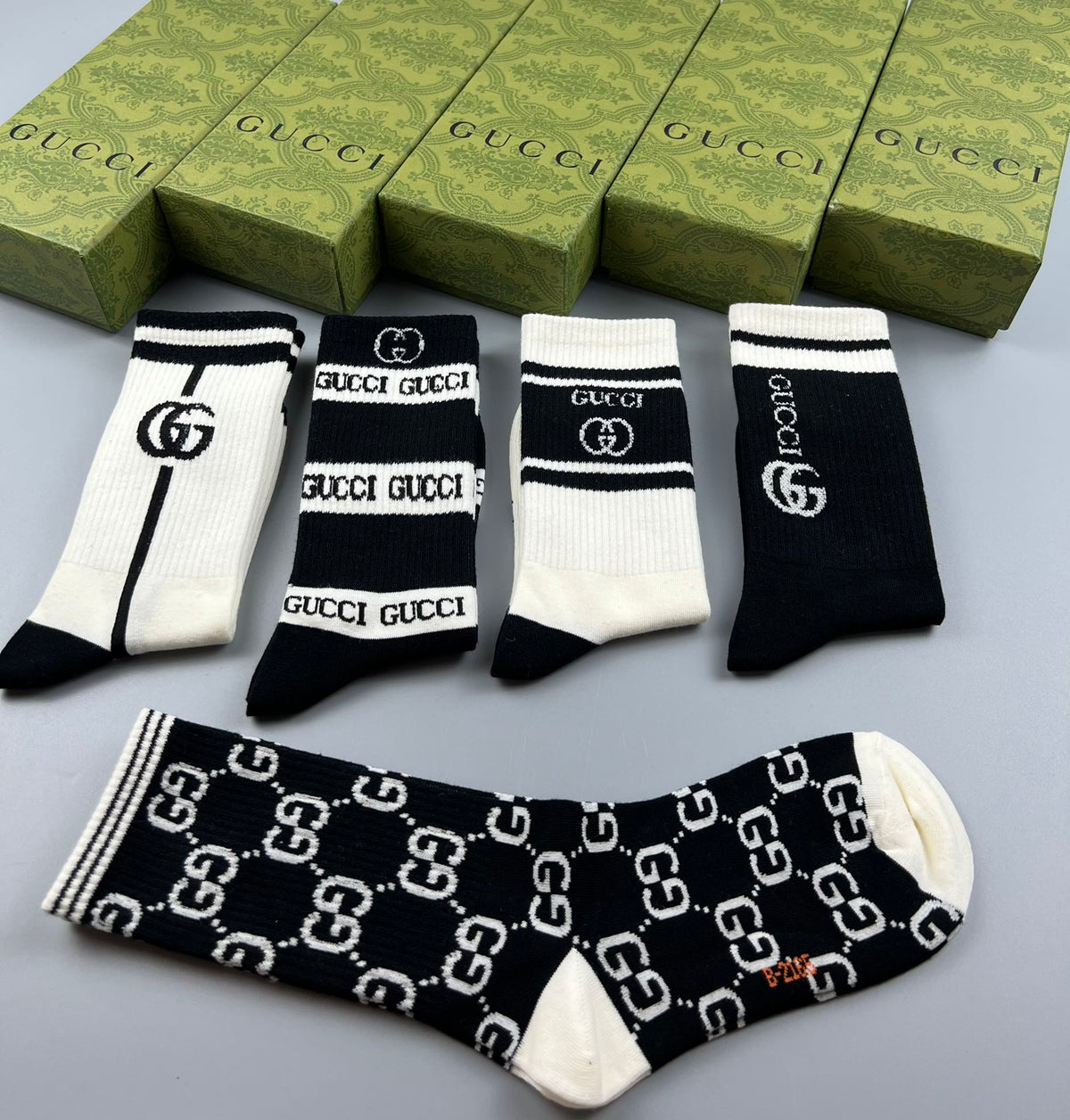 Gucci Cotton Crew Socks - 5-Pair Pack