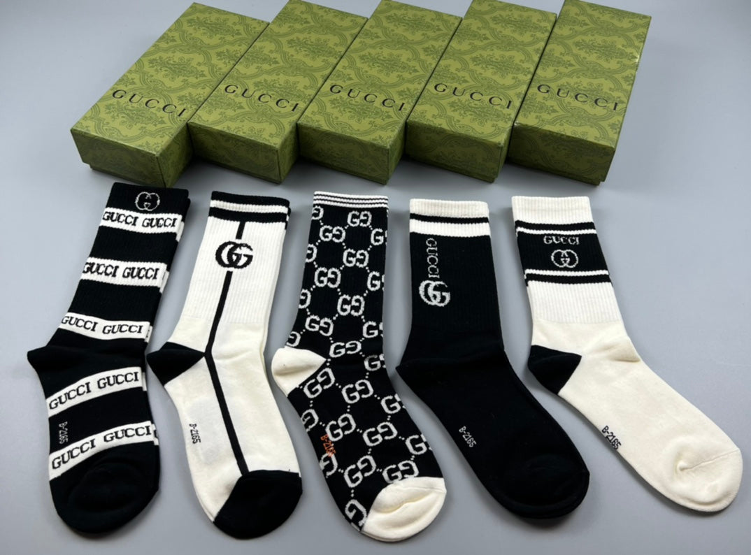 Gucci Cotton Crew Socks - 5-Pair Pack