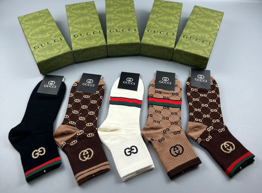 Gucci Cotton Crew Socks - 5-Pair Pack