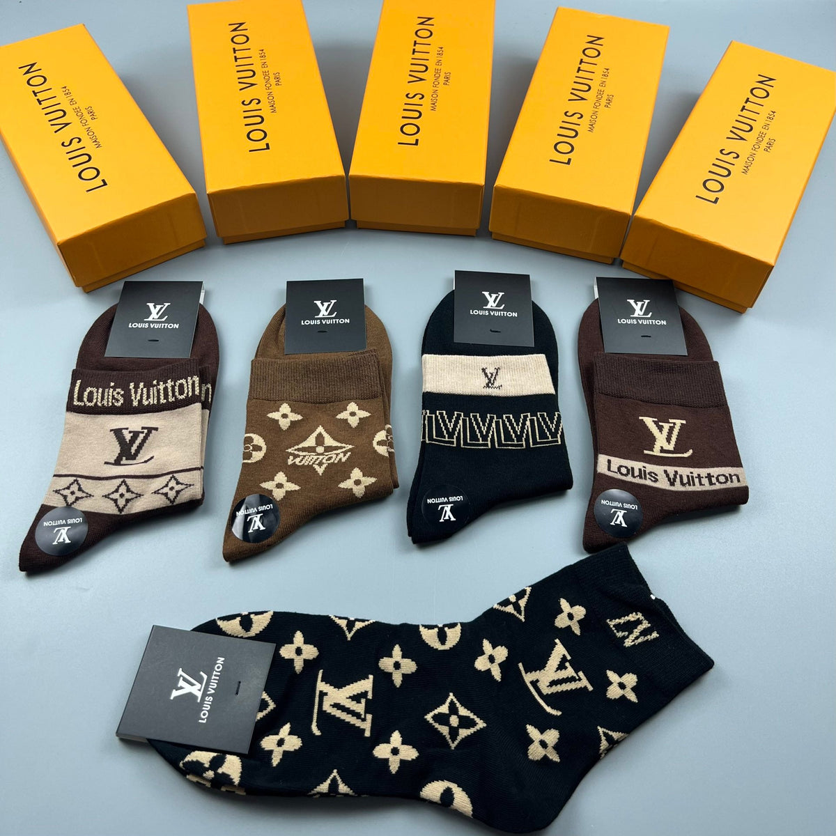 Louis Vuitton Crew Socks - 5-Pair Pack