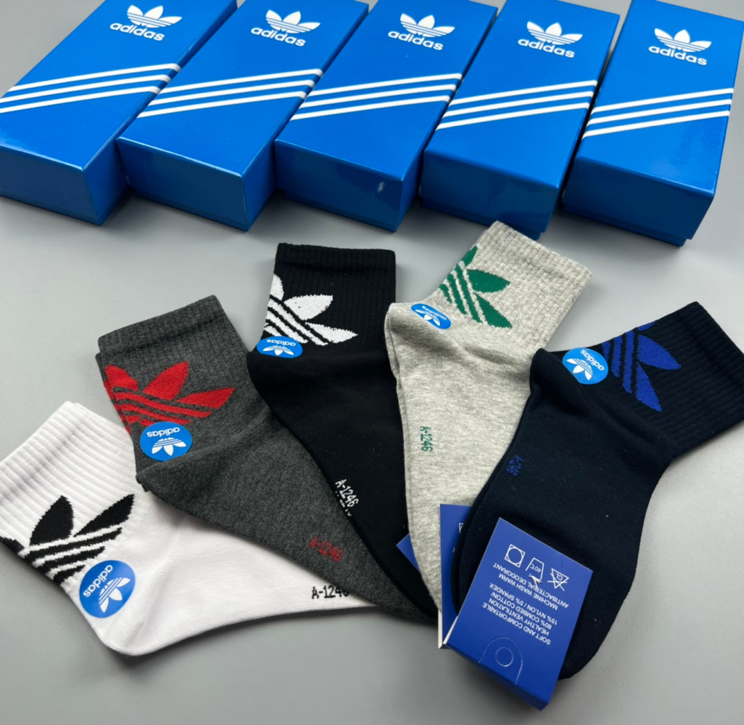 Adidas Cotton Crew Socks - 5-Pair Pack