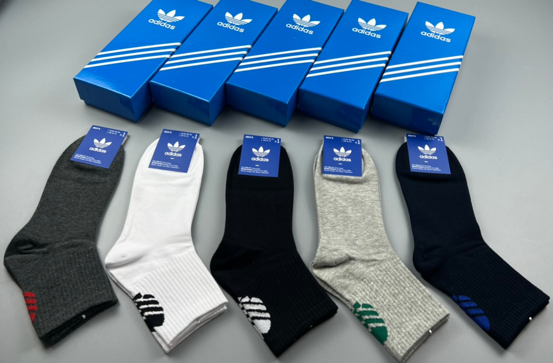 Adidas Cotton Crew Socks - 5-Pair Pack