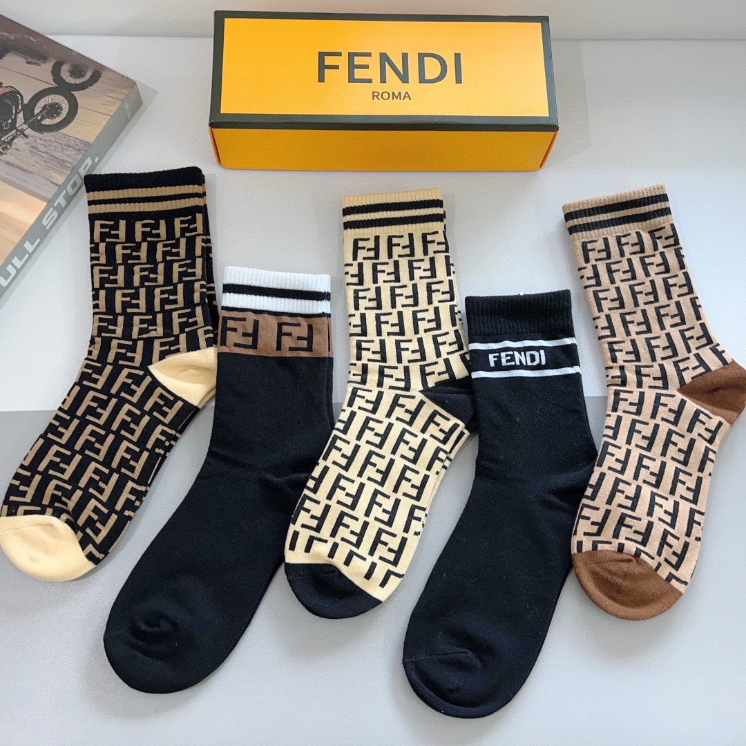 Fendi Short Socks - 5-Pair Pack