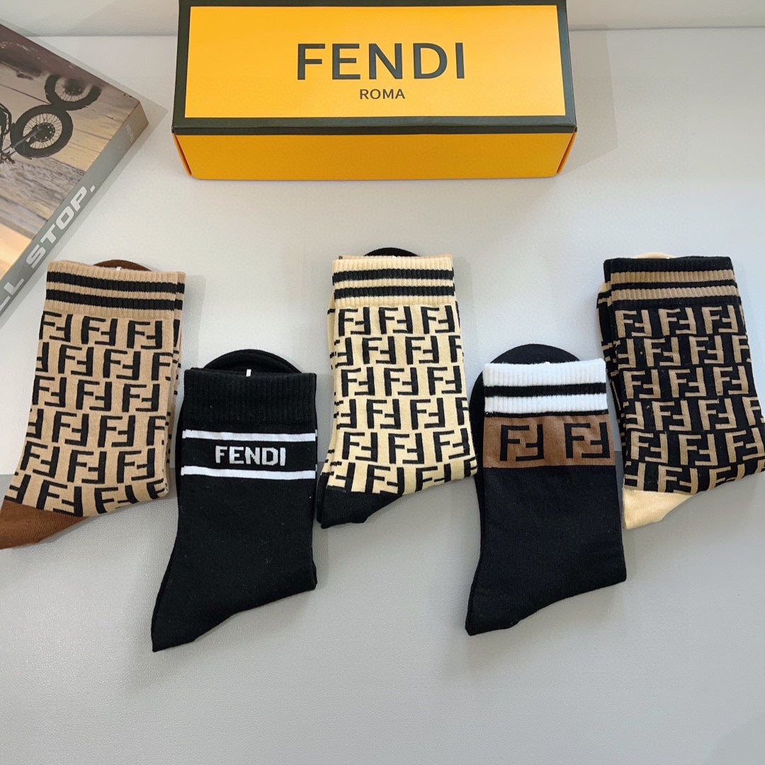 Fendi Short Socks - 5-Pair Pack