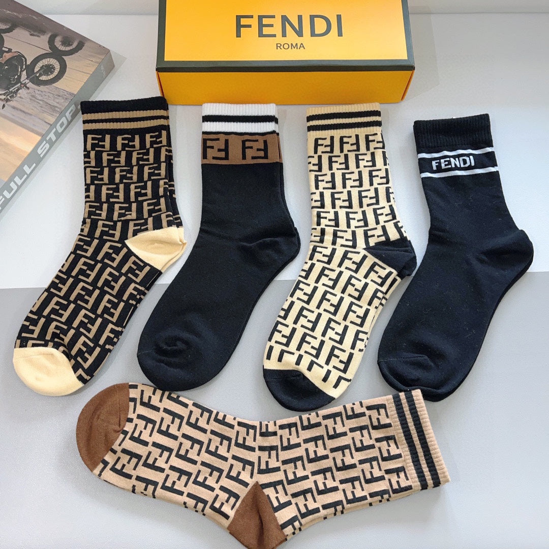 Fendi Short Socks - 5-Pair Pack