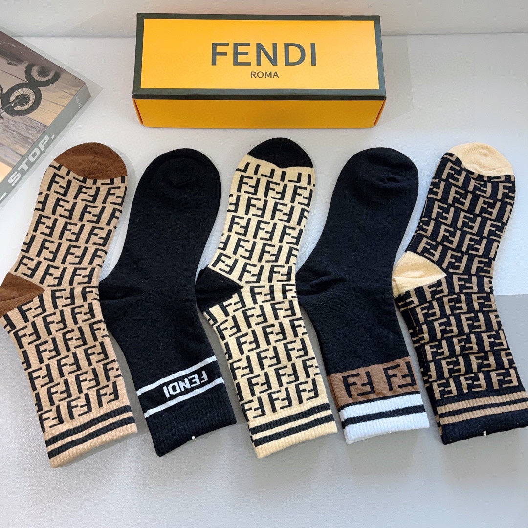 Fendi Short Socks - 5-Pair Pack