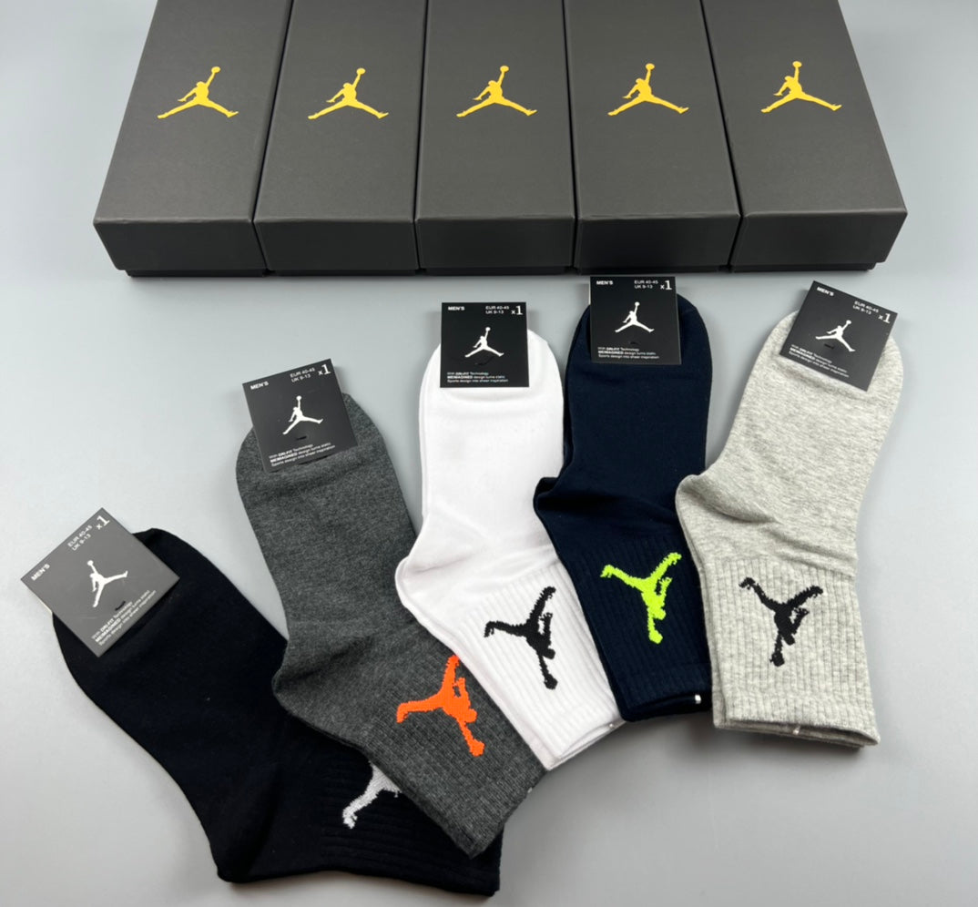 Jordan Colourful Jumpman Graphics Crew Socks - 5-Pair Set