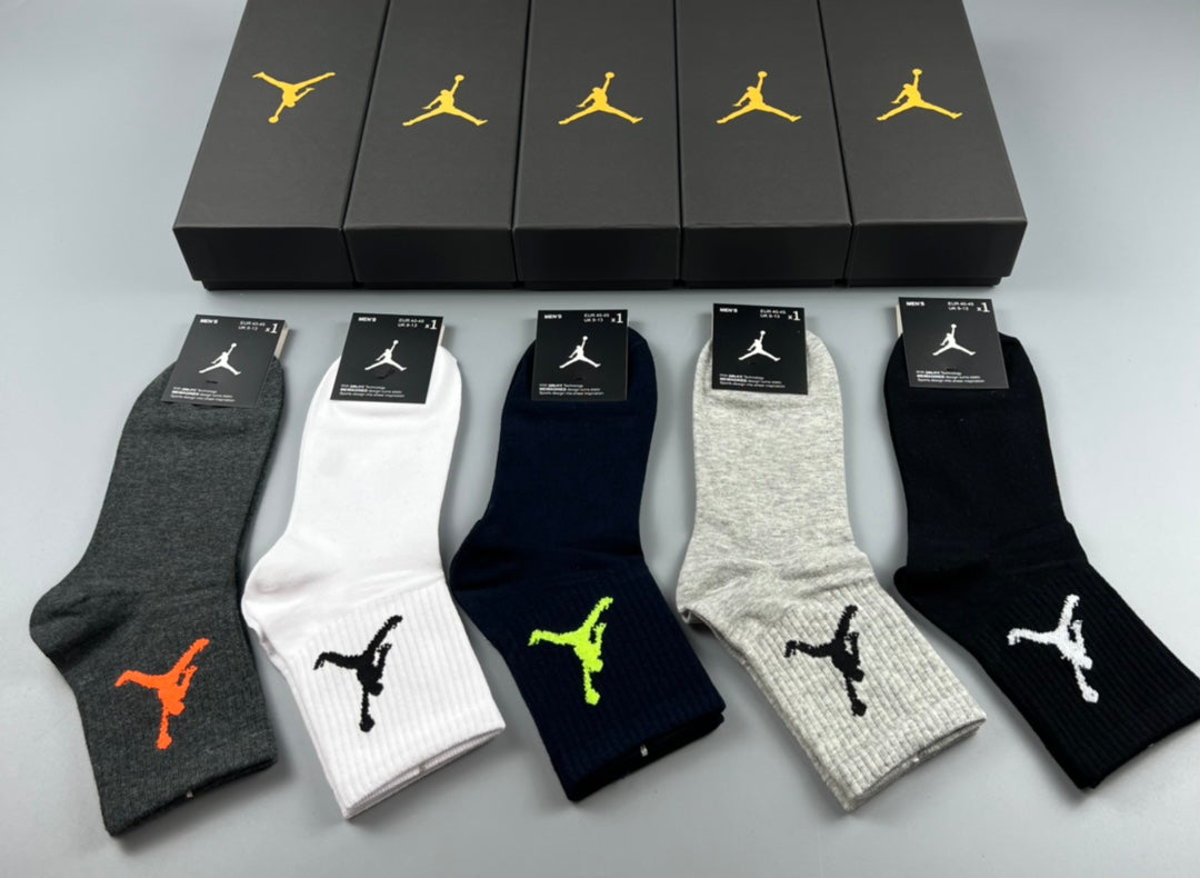 Jordan Colourful Jumpman Graphics Crew Socks - 5-Pair Set