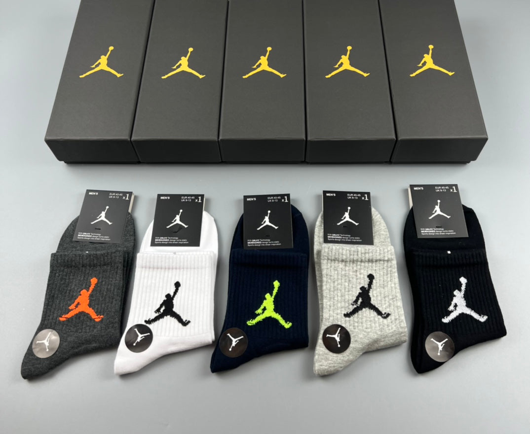 Jordan Colourful Jumpman Graphics Crew Socks - 5-Pair Set