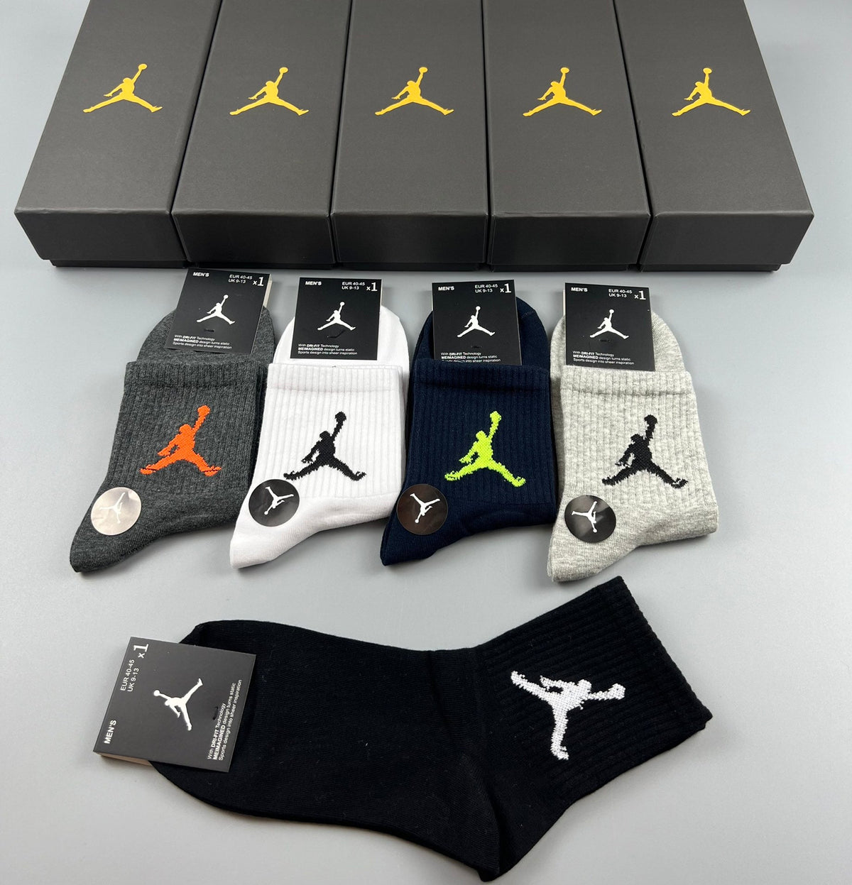 Jordan Colourful Jumpman Graphics Crew Socks - 5-Pair Set