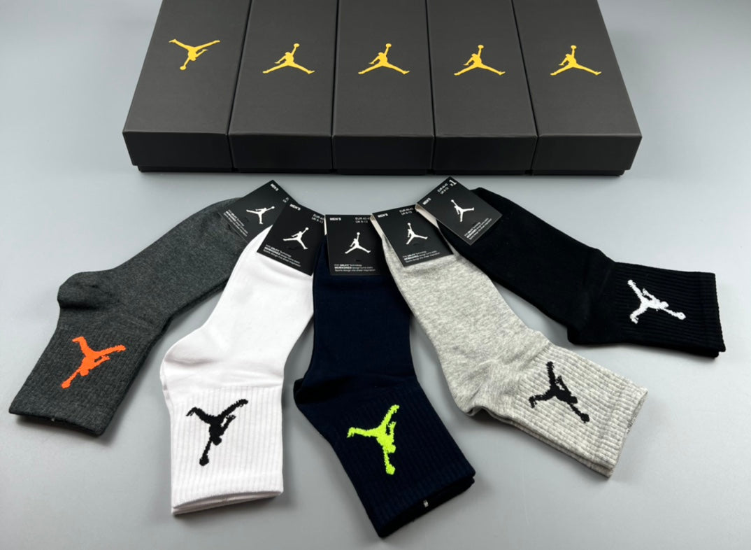Jordan Colourful Jumpman Graphics Crew Socks - 5-Pair Set