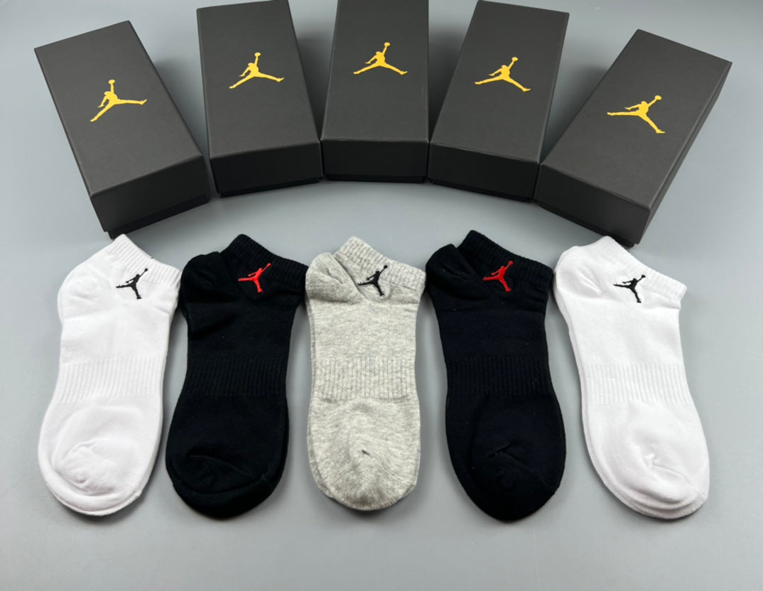 Jordan Restrained Jumpman Details Ankle Socks - 5-Pair Set