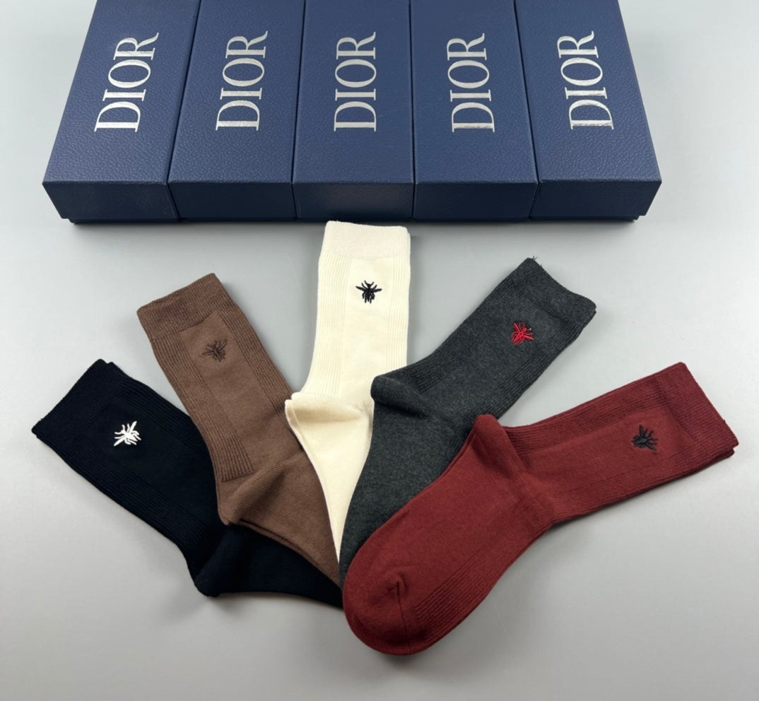 Dior Cotton Short Socks - 5-Pair Pack
