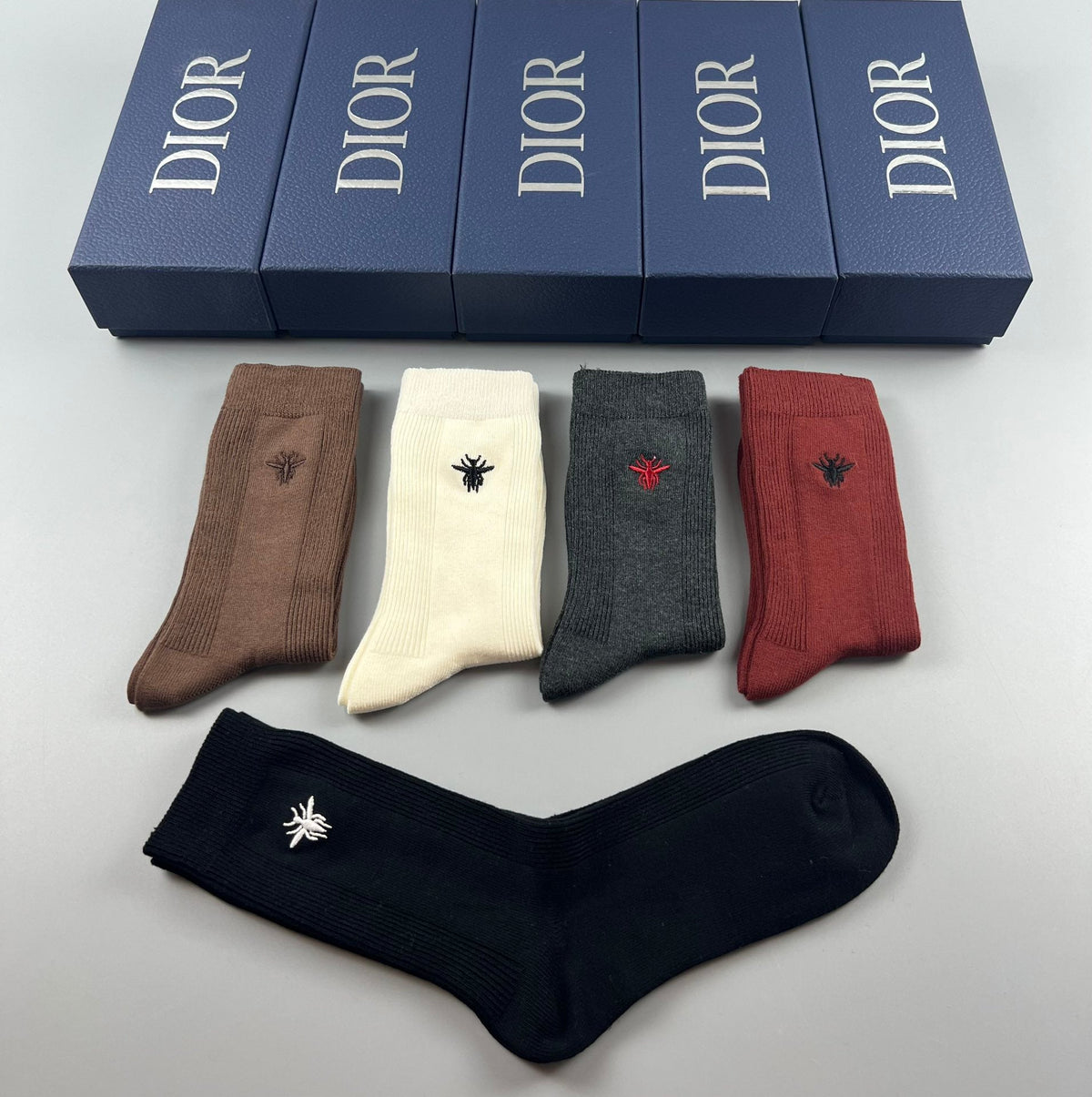Dior Cotton Short Socks - 5-Pair Pack