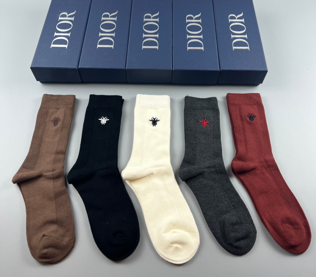 Dior Cotton Short Socks - 5-Pair Pack