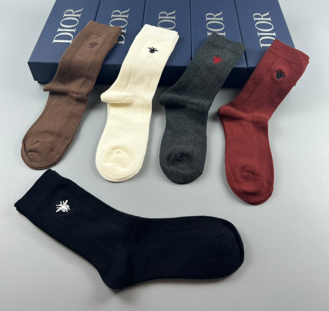 Dior Cotton Short Socks - 5-Pair Pack
