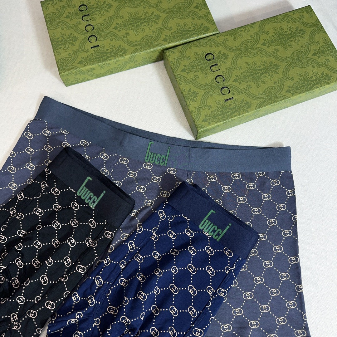 Gucci Repeating Monogram-Style Patterns Men's Boxer Briefs - 3-Piece Box