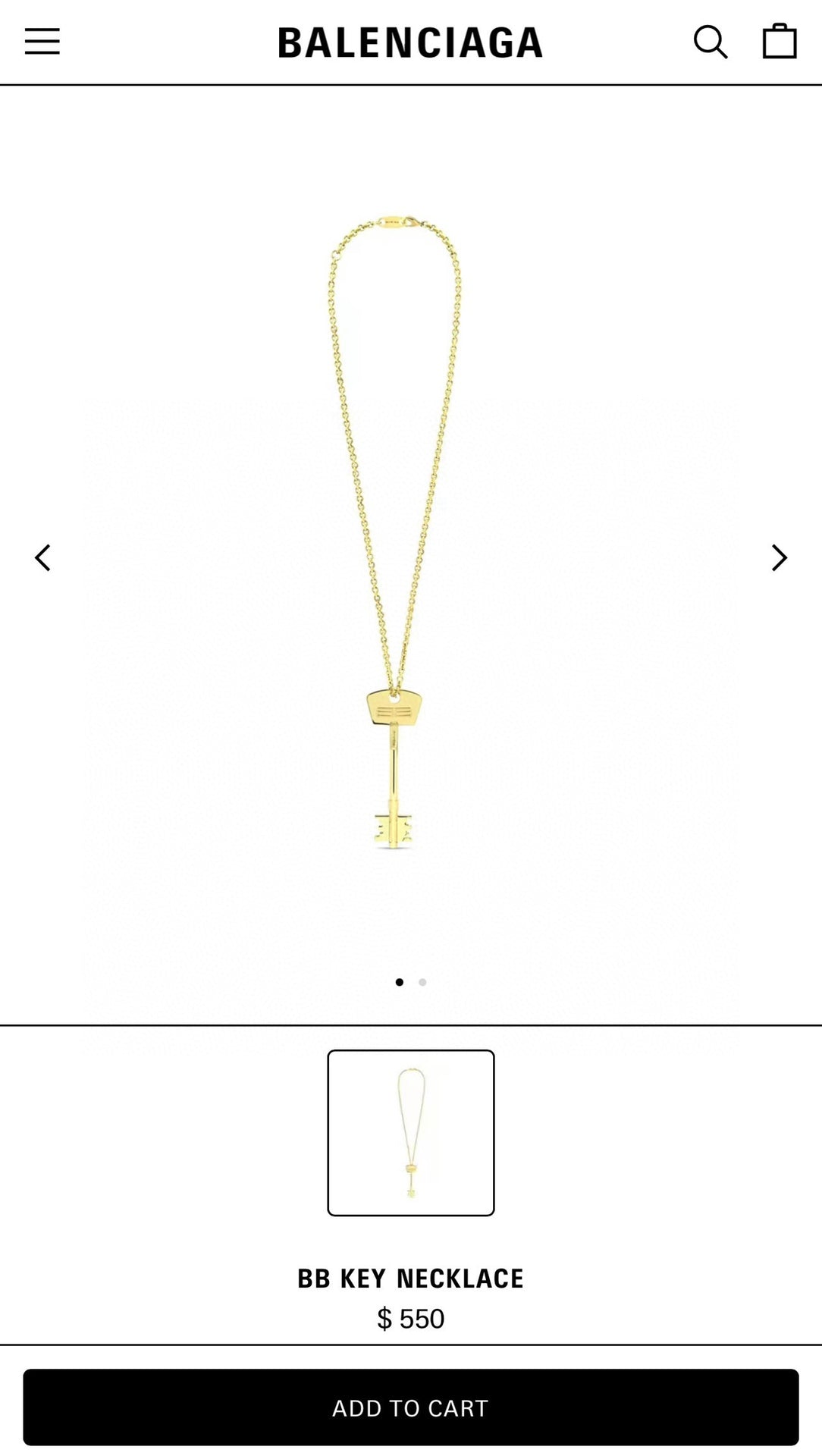 Martin Graham pendant necklace in polished metal-tone – main product view