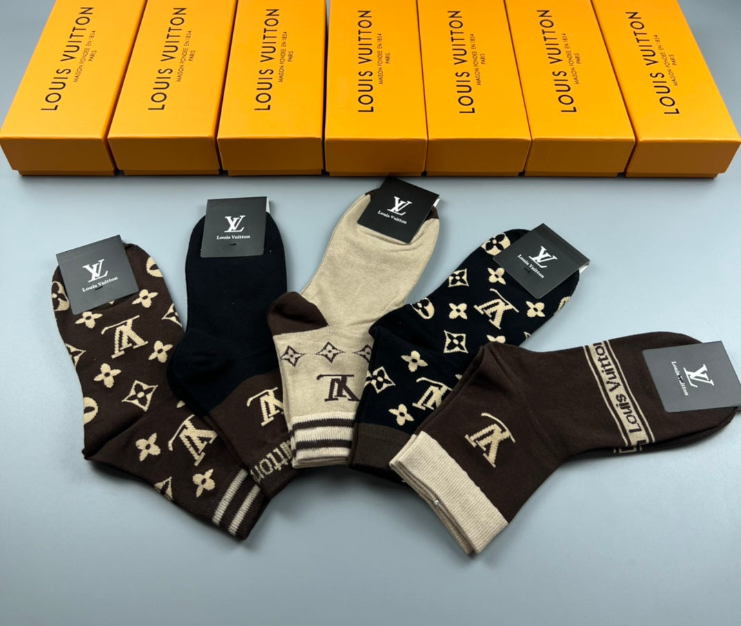 Louis Vuitton Cotton Crew Socks - 5-Pair Pack