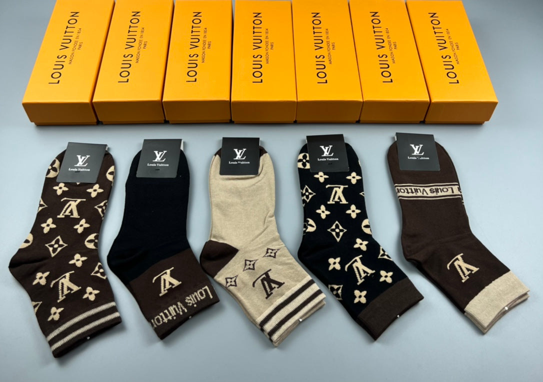 Louis Vuitton Cotton Crew Socks - 5-Pair Pack
