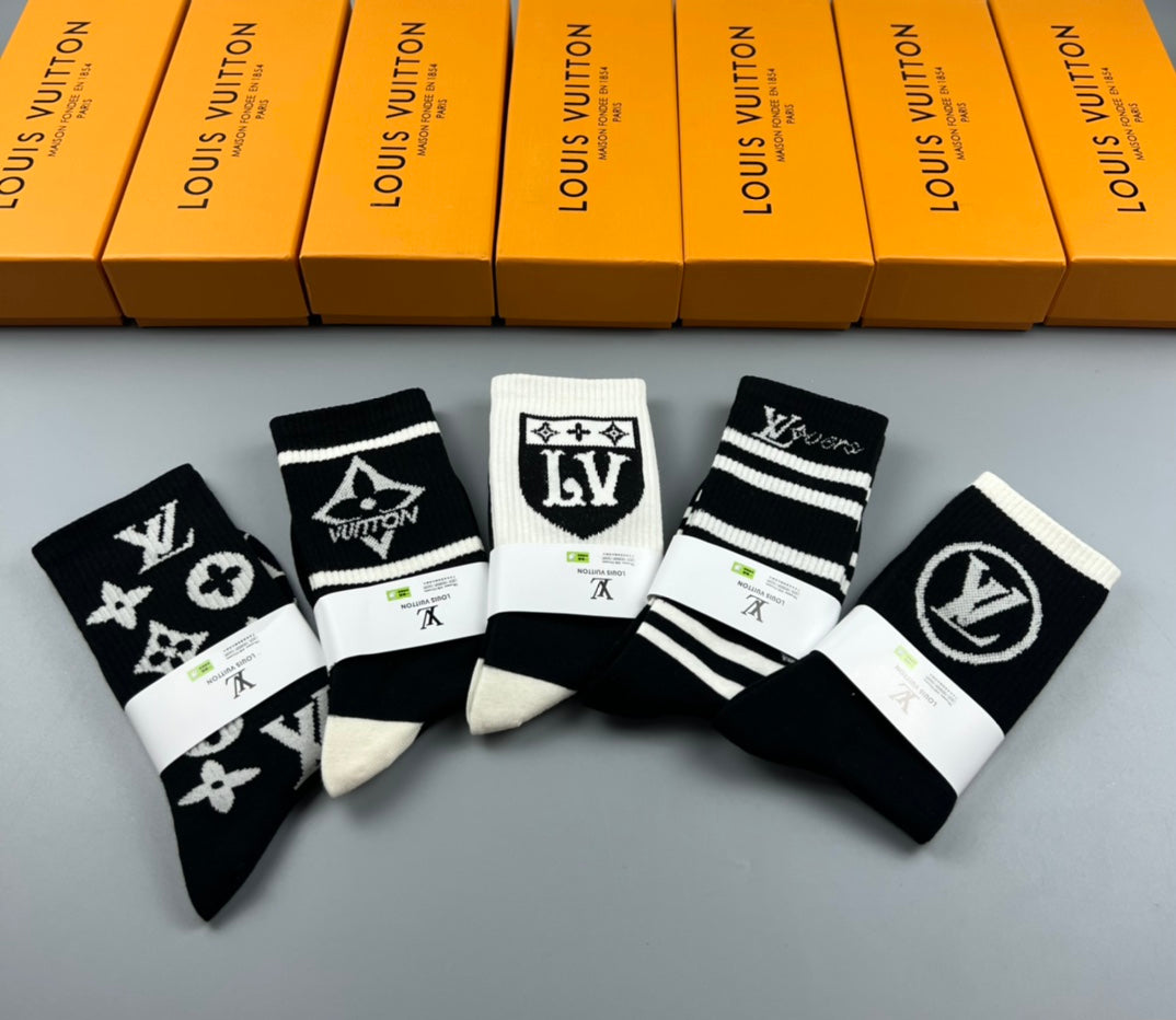 Louis Vuitton Cotton Crew Socks - 5-Pair Pack