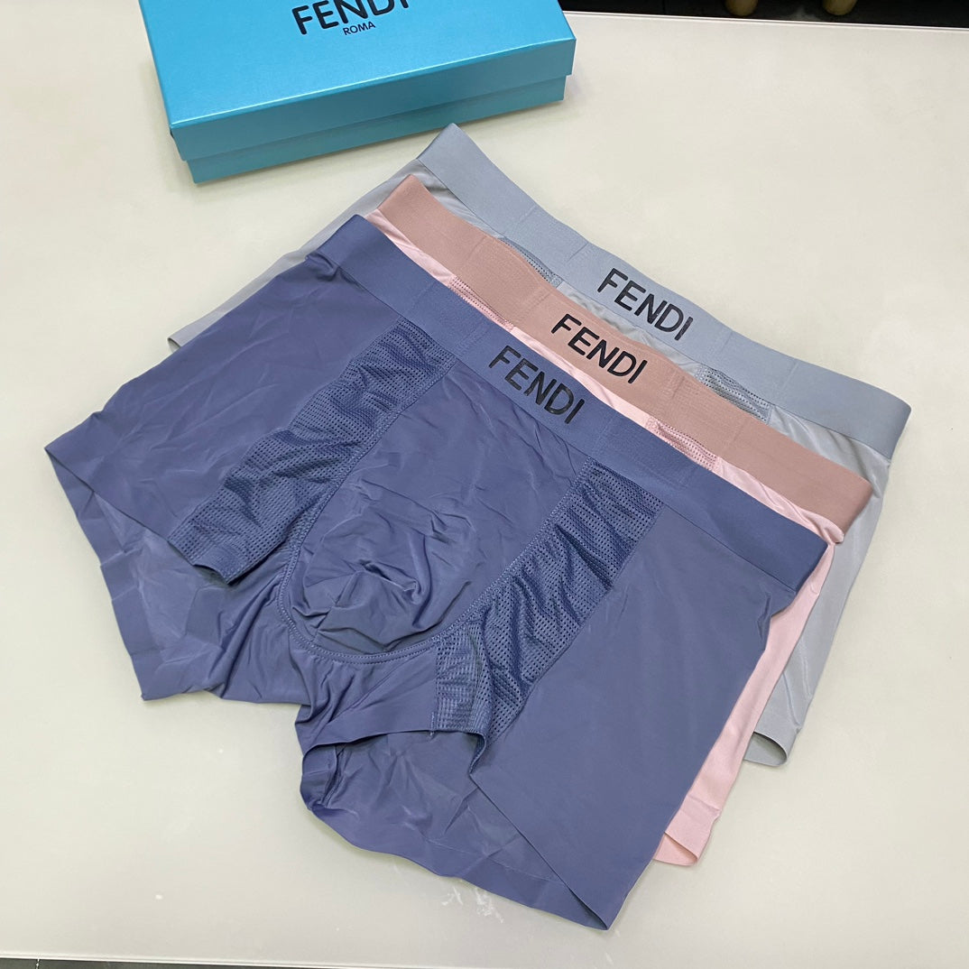 Fendi Logo Waistbands Men's Boxer Briefs - 3-Piece Box