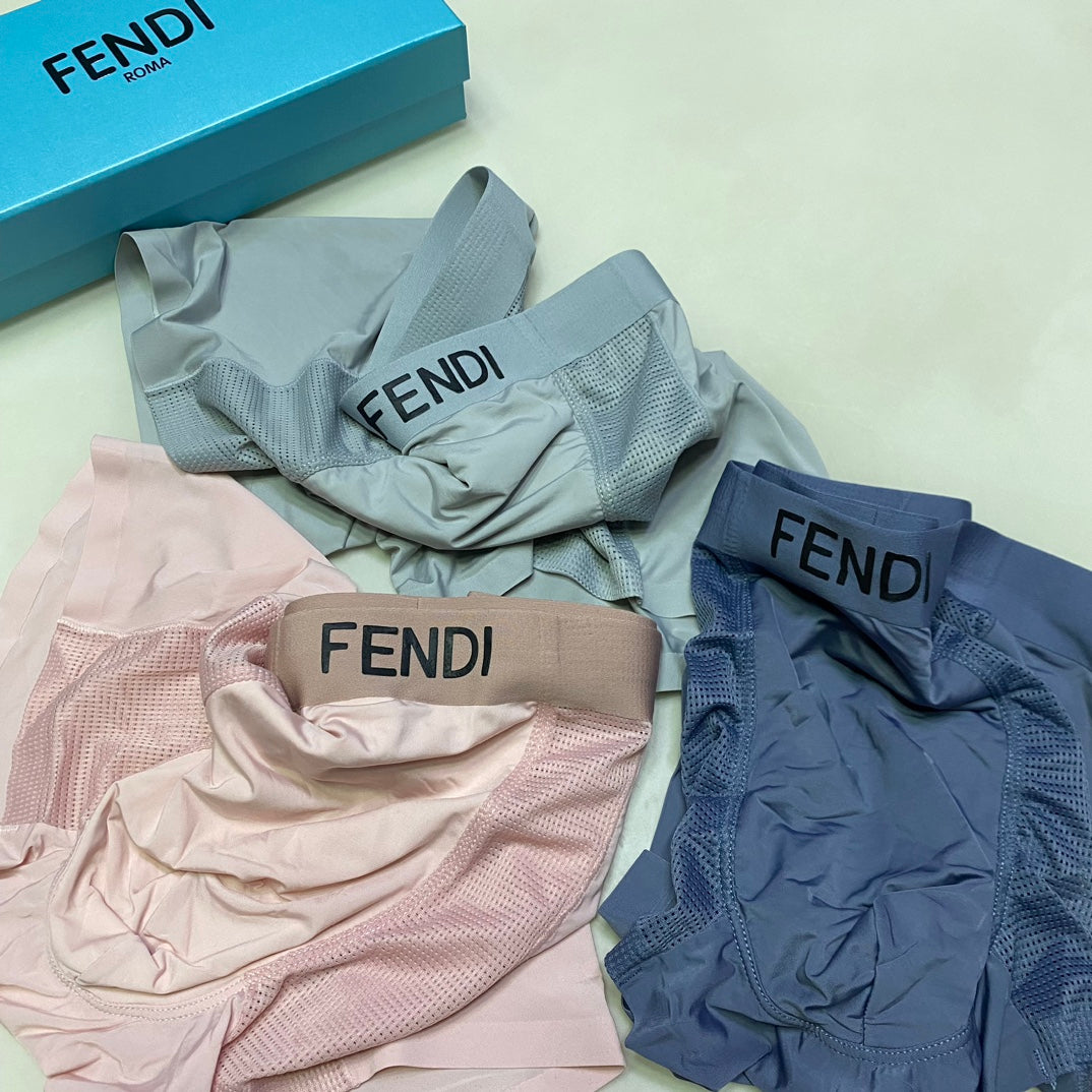 Fendi Logo Waistbands Men's Boxer Briefs - 3-Piece Box