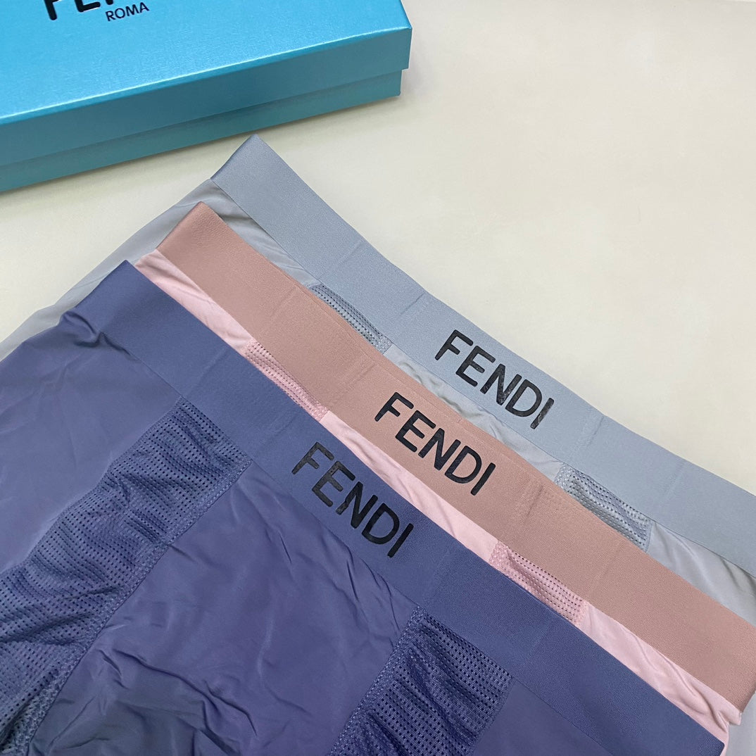 Fendi Logo Waistbands Men's Boxer Briefs - 3-Piece Box