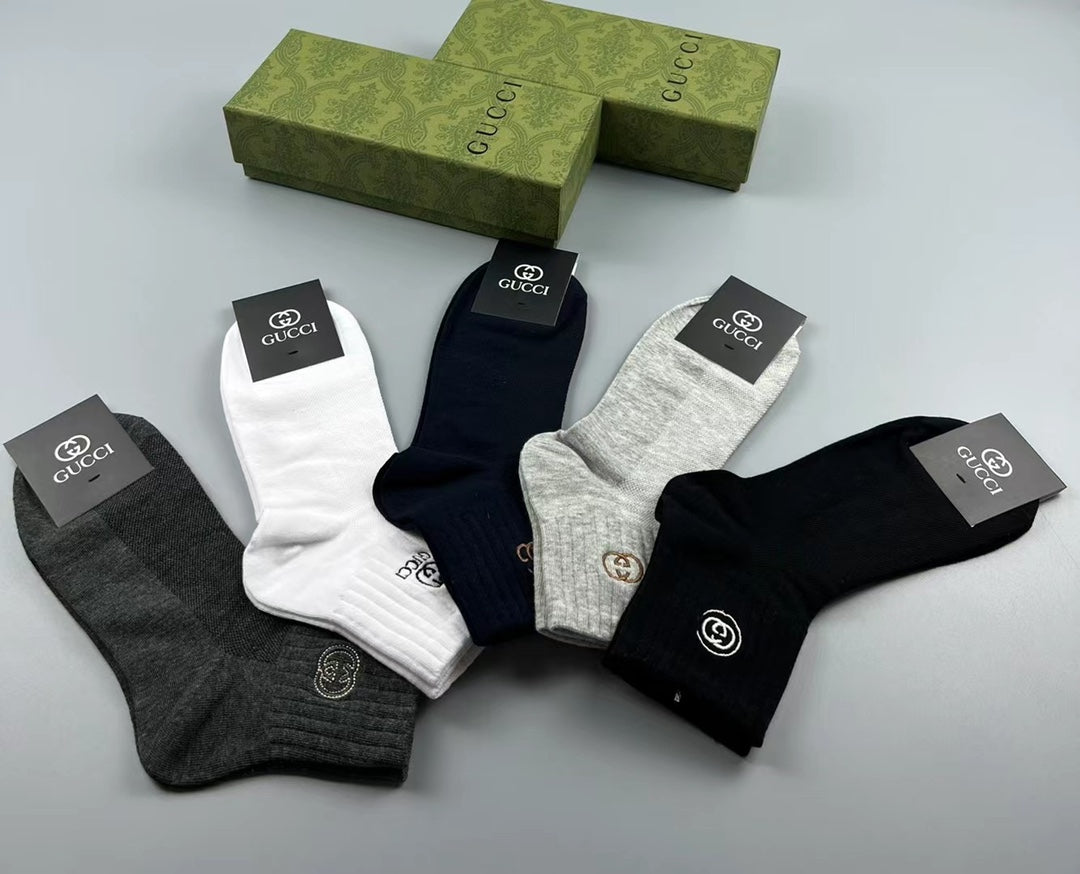 Gucci Cotton Crew Socks - 5-Pair Pack