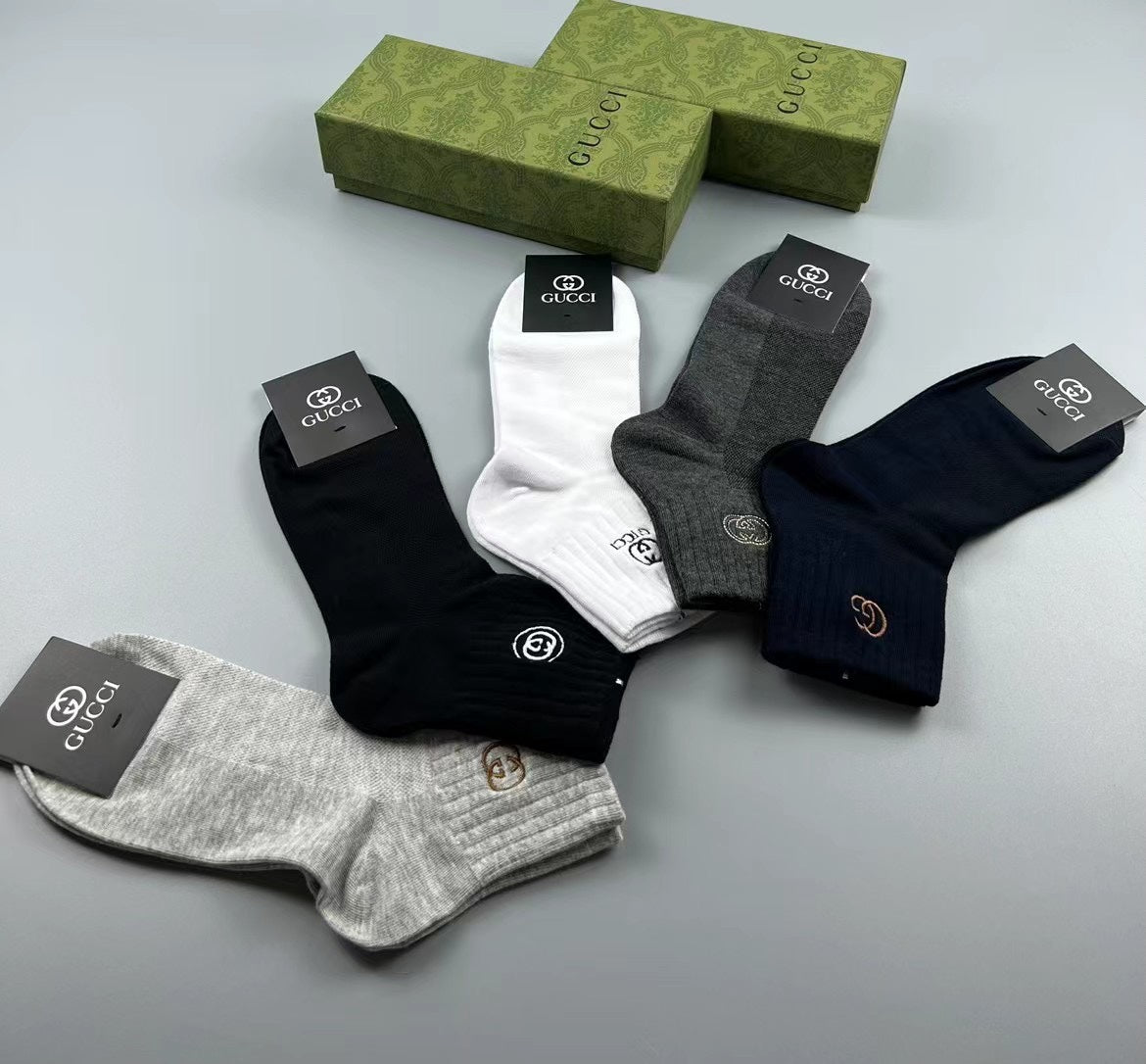 Gucci Cotton Crew Socks - 5-Pair Pack