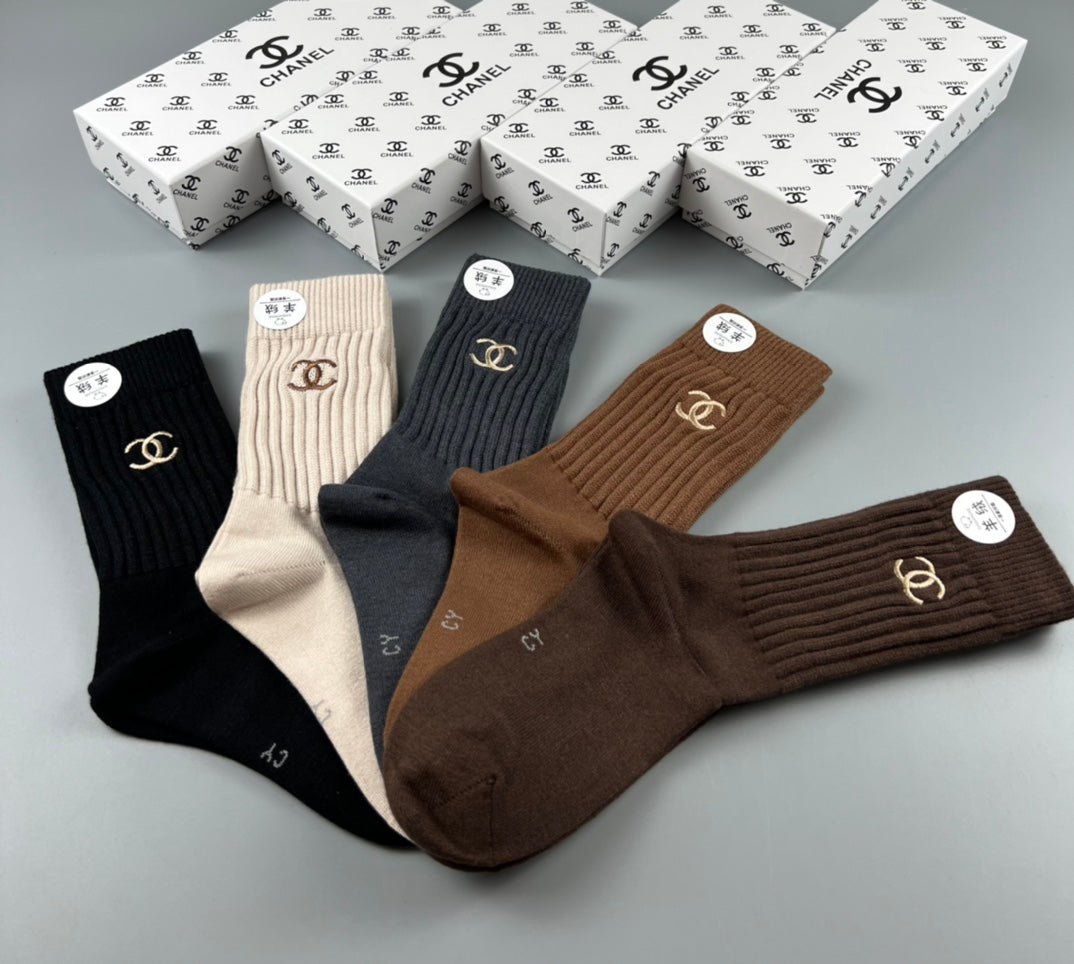 Chanel Crew Socks - 5-Pair Pack