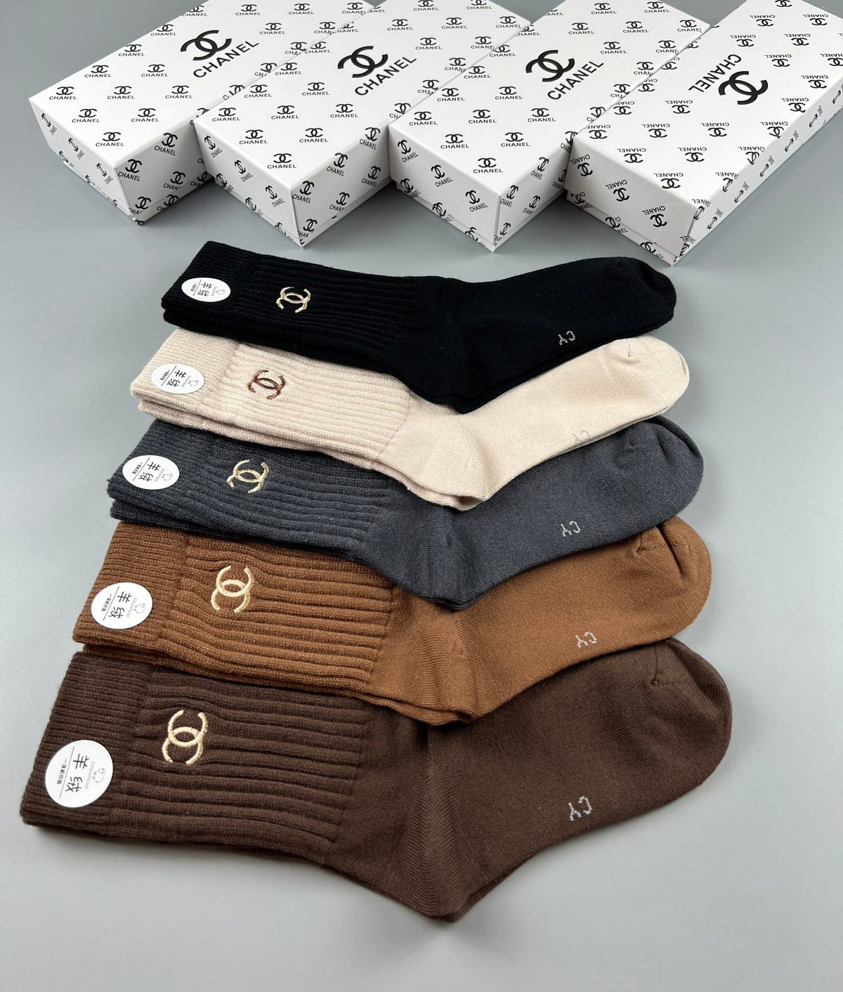 Chanel Crew Socks - 5-Pair Pack