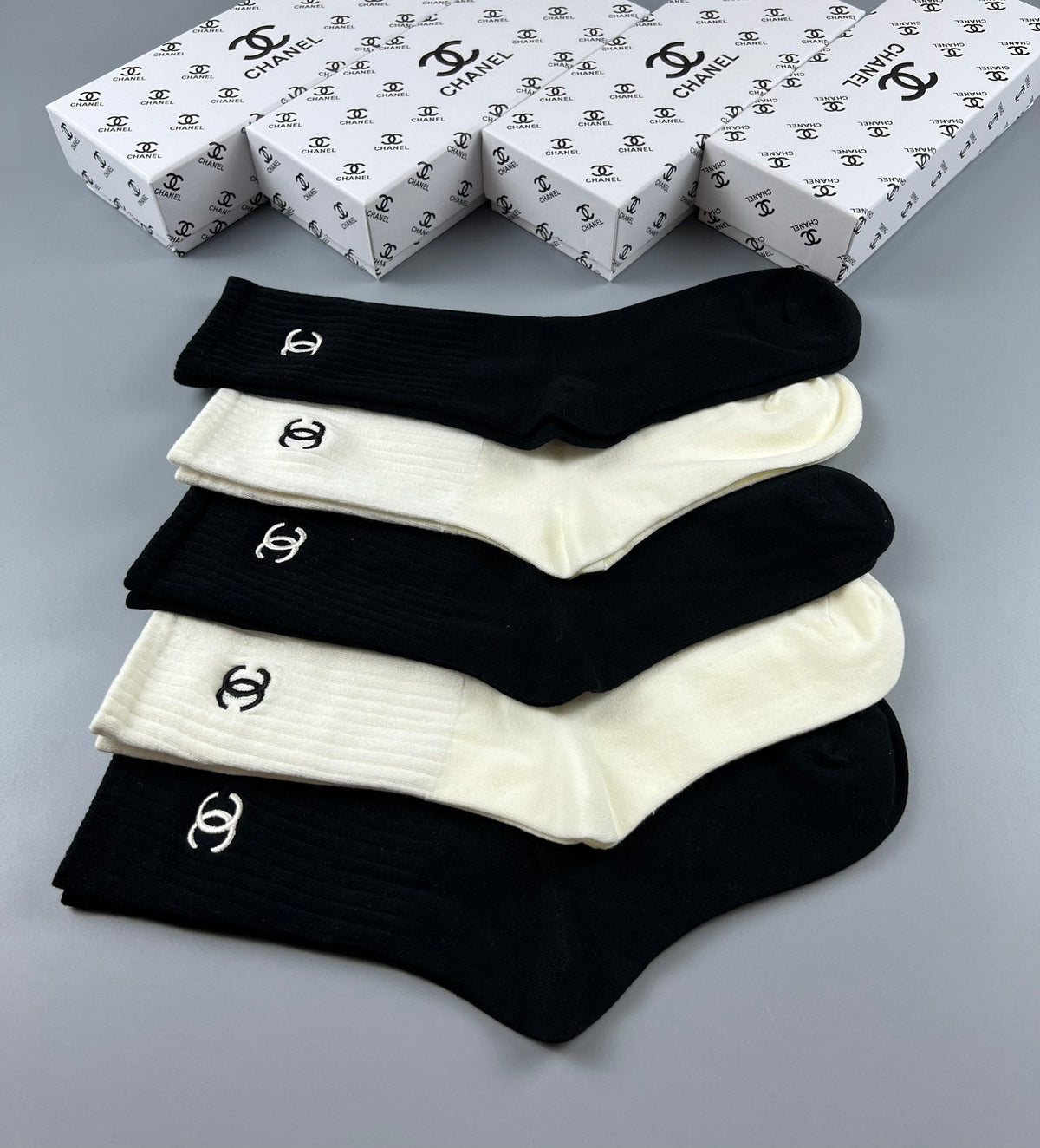 Chanel Crew Socks - 5-Pair Pack