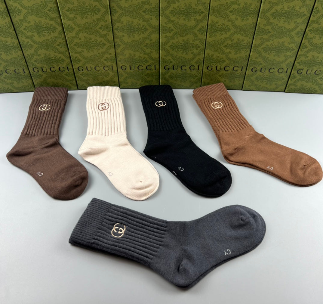 Gucci Ribbed Motif Crew Socks - Assorted Set