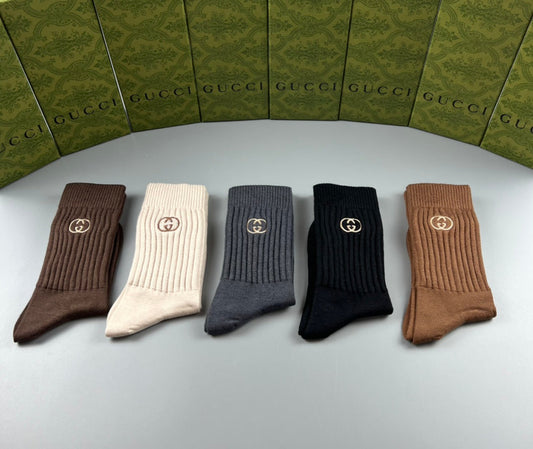 Gucci Ribbed Motif Crew Socks - Assorted Set