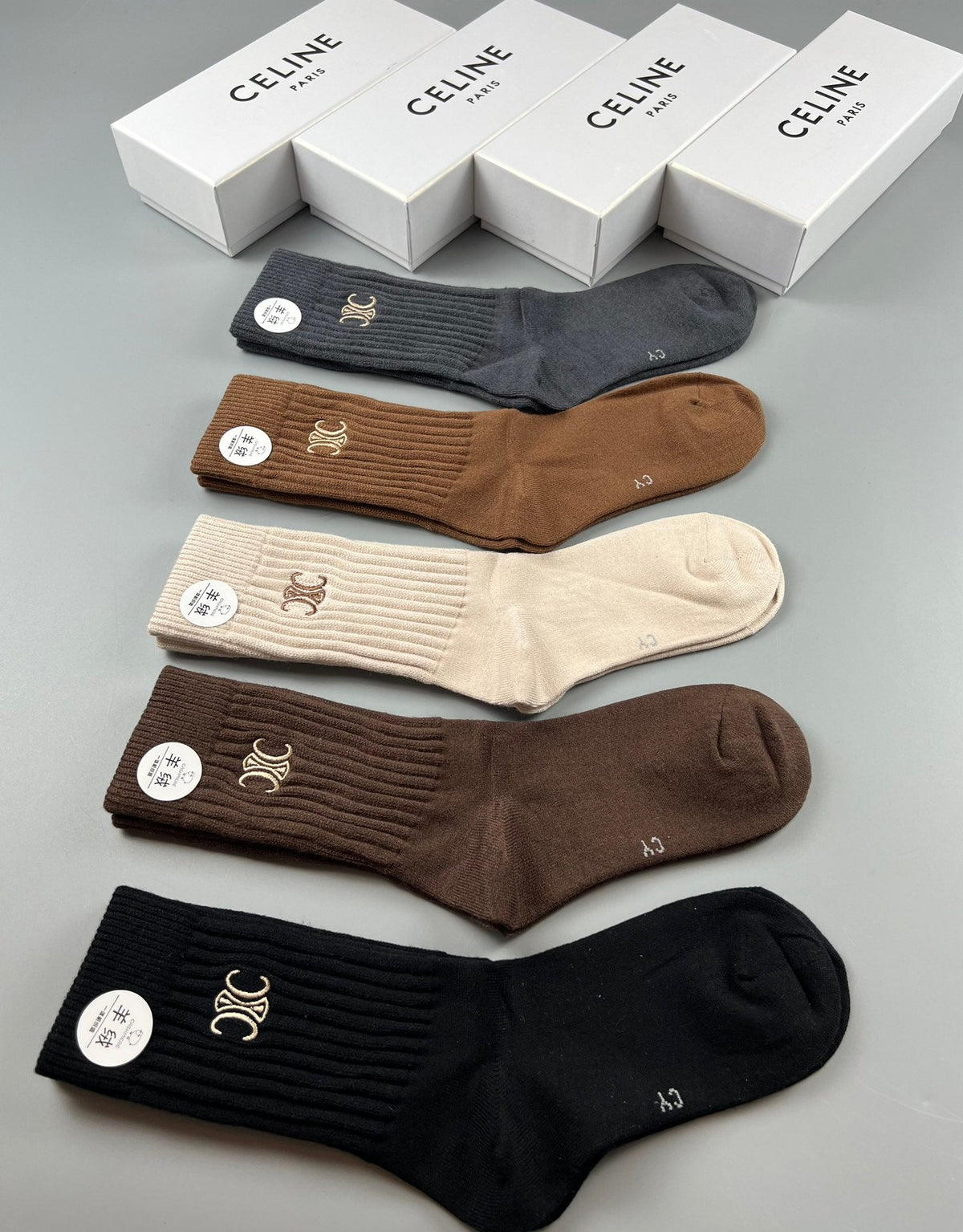 Celine Cotton Short Socks - 5-Pair Pack