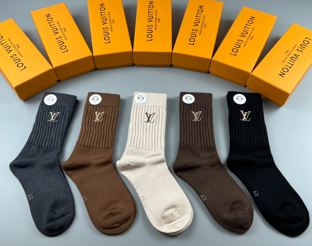 Louis Vuitton Small Initials Crew Socks - 5-Pair Set