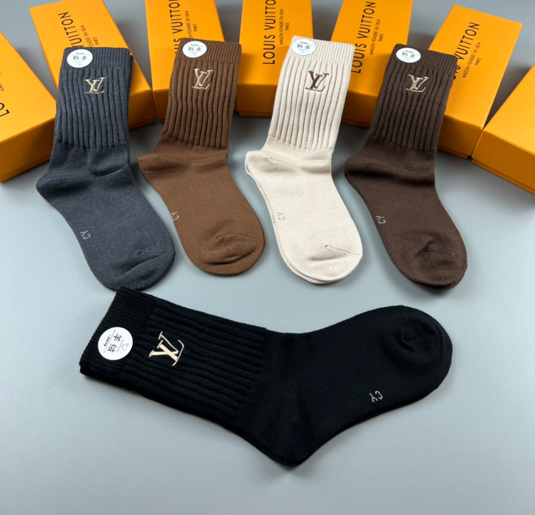 Louis Vuitton Small Initials Crew Socks - 5-Pair Set