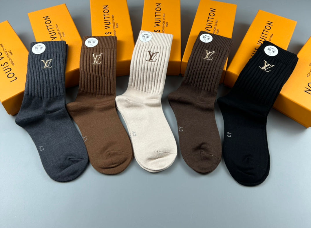Louis Vuitton Cotton Crew Socks - 5-Pair Pack