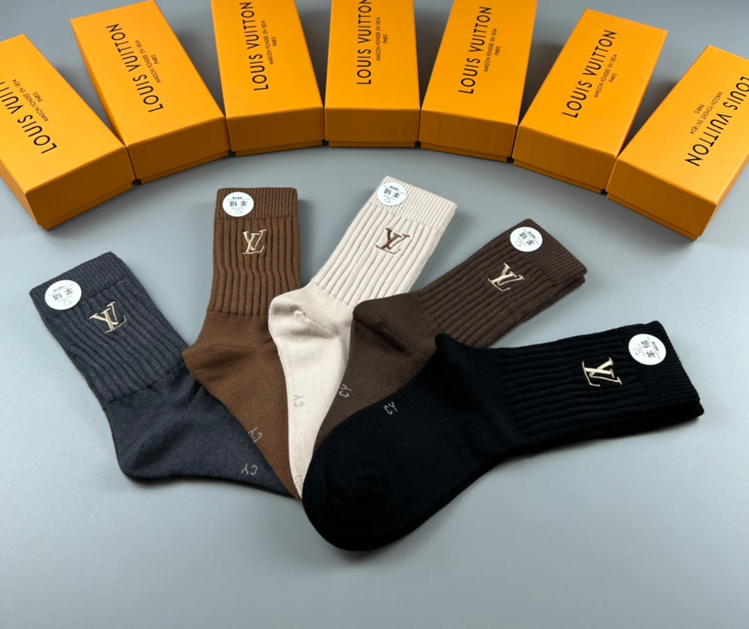 Louis Vuitton Cotton Crew Socks - 5-Pair Pack