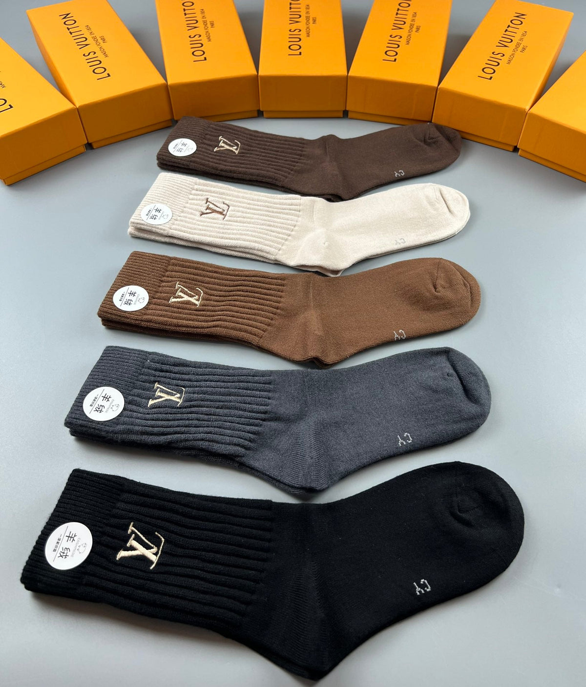 Louis Vuitton Small Initials Crew Socks - 5-Pair Set