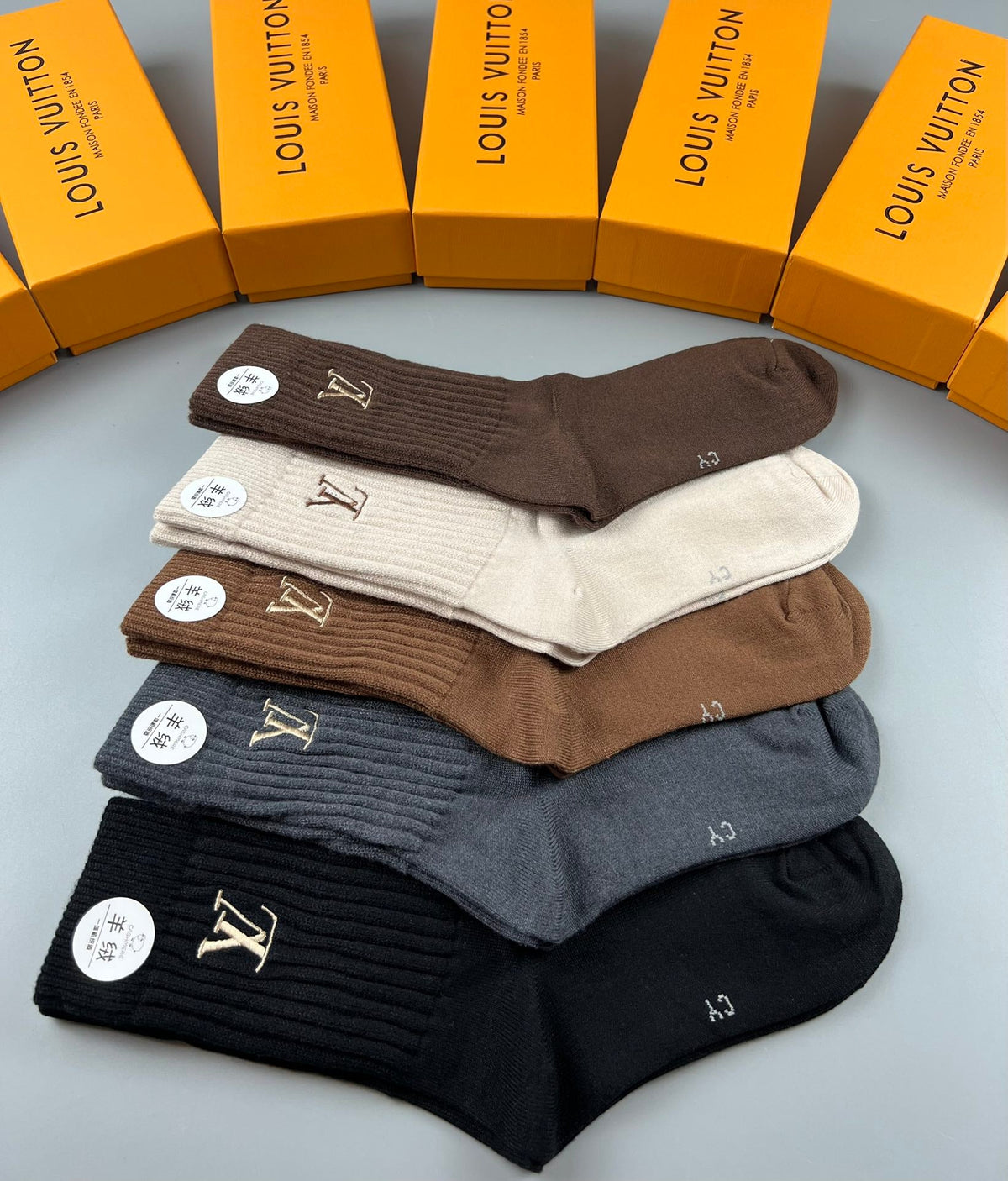 Louis Vuitton Cotton Crew Socks - 5-Pair Pack