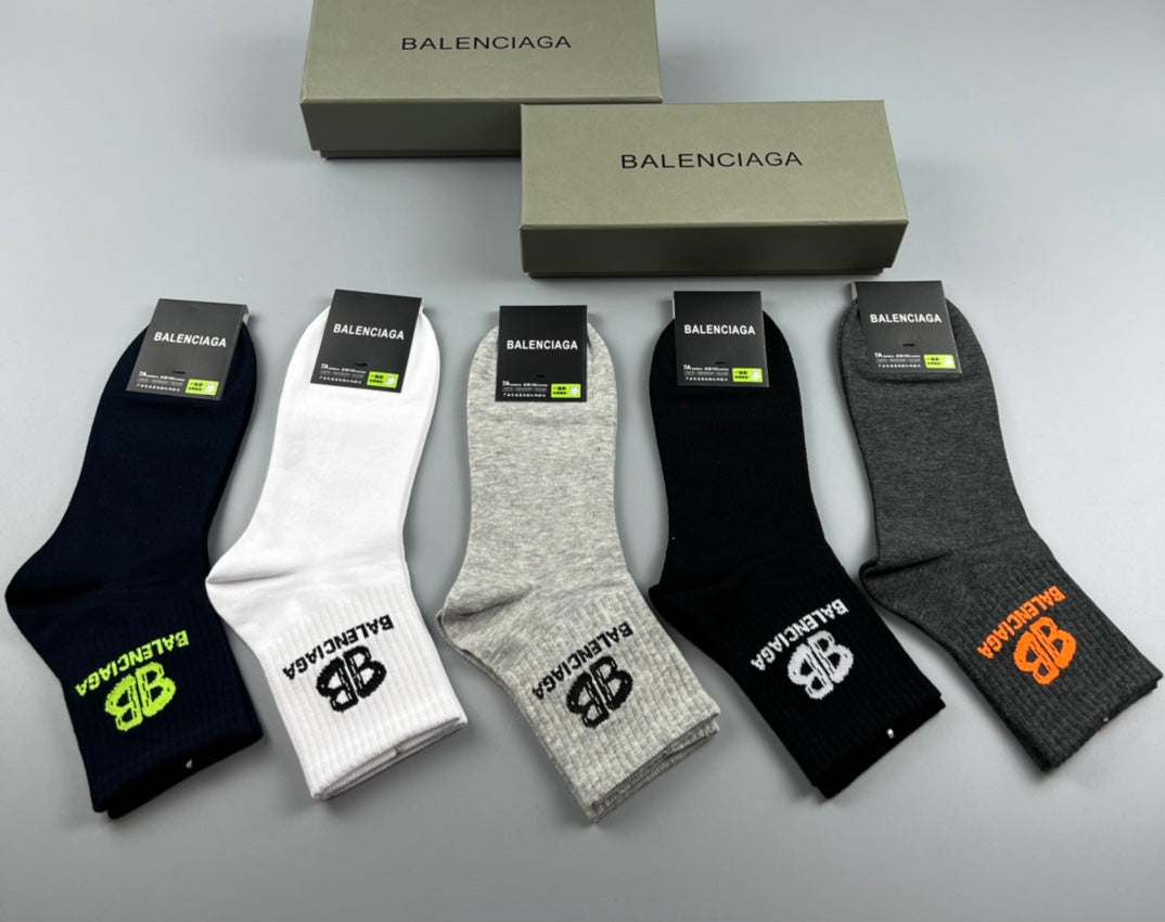 Balenciaga Crew Socks - 5-Pair Pack