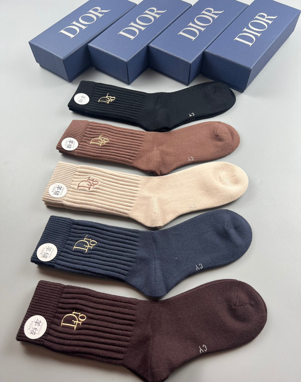 Dior Cotton Crew Socks - 5-Pair Pack